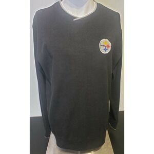 Pittsburgh Steelers Sweater Mens‎ Size Medium Antigua Black V Neck Pullover